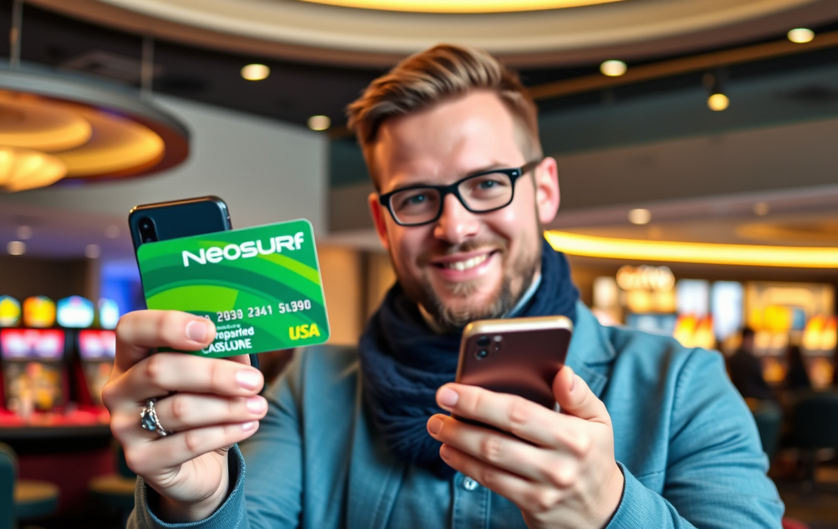 Spiller med Neosurf-kupong og mobil ved casino