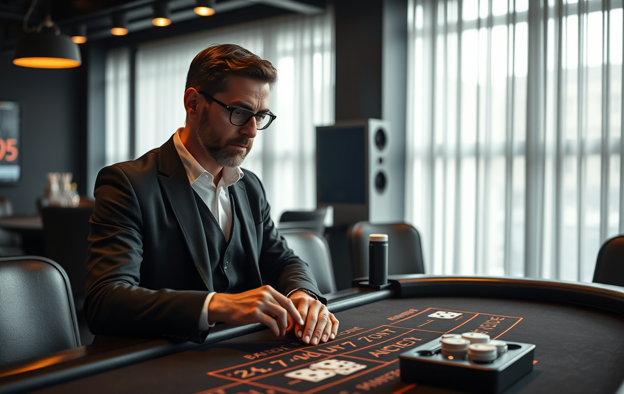 Live dealer ved blackjack-bord i studio med flere kameraer